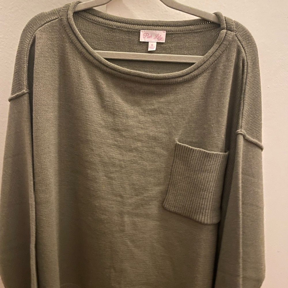 Pink Lily Cozy Up Pocket Sweater
